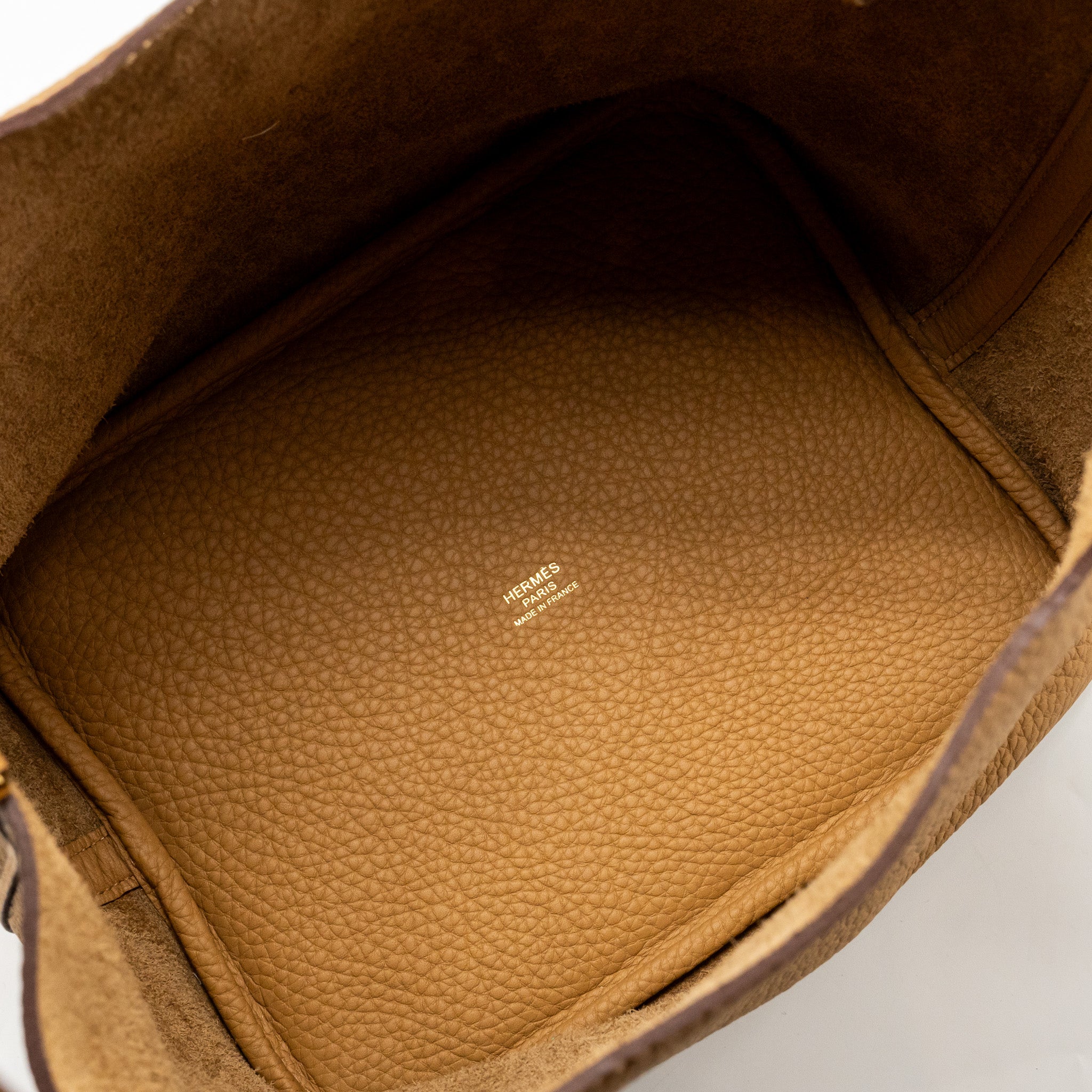HERMES PICOTIN 22 CLEMENCE BISCUIT GHW