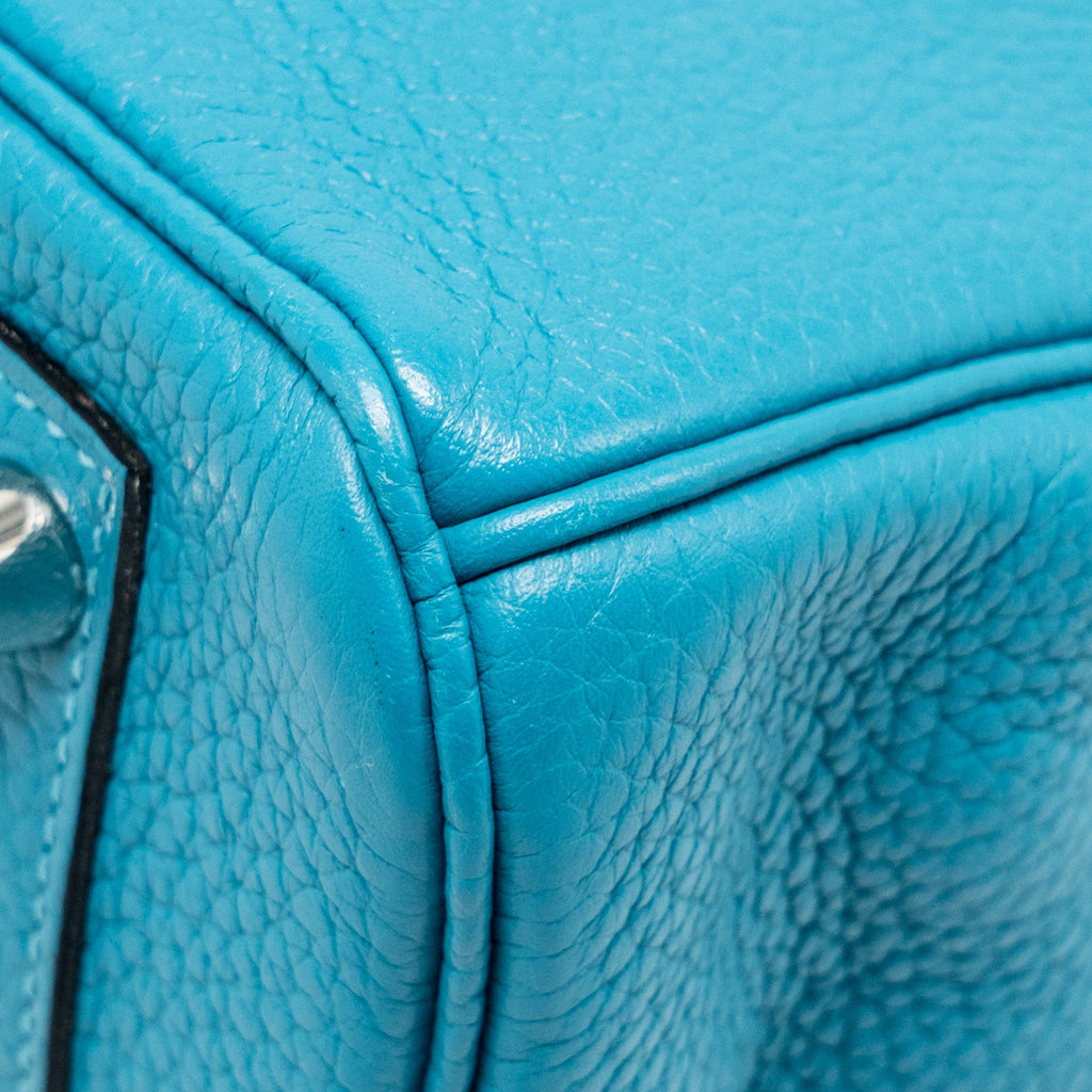 Hermes Birkin 30 Clemence Blue Paon SHW