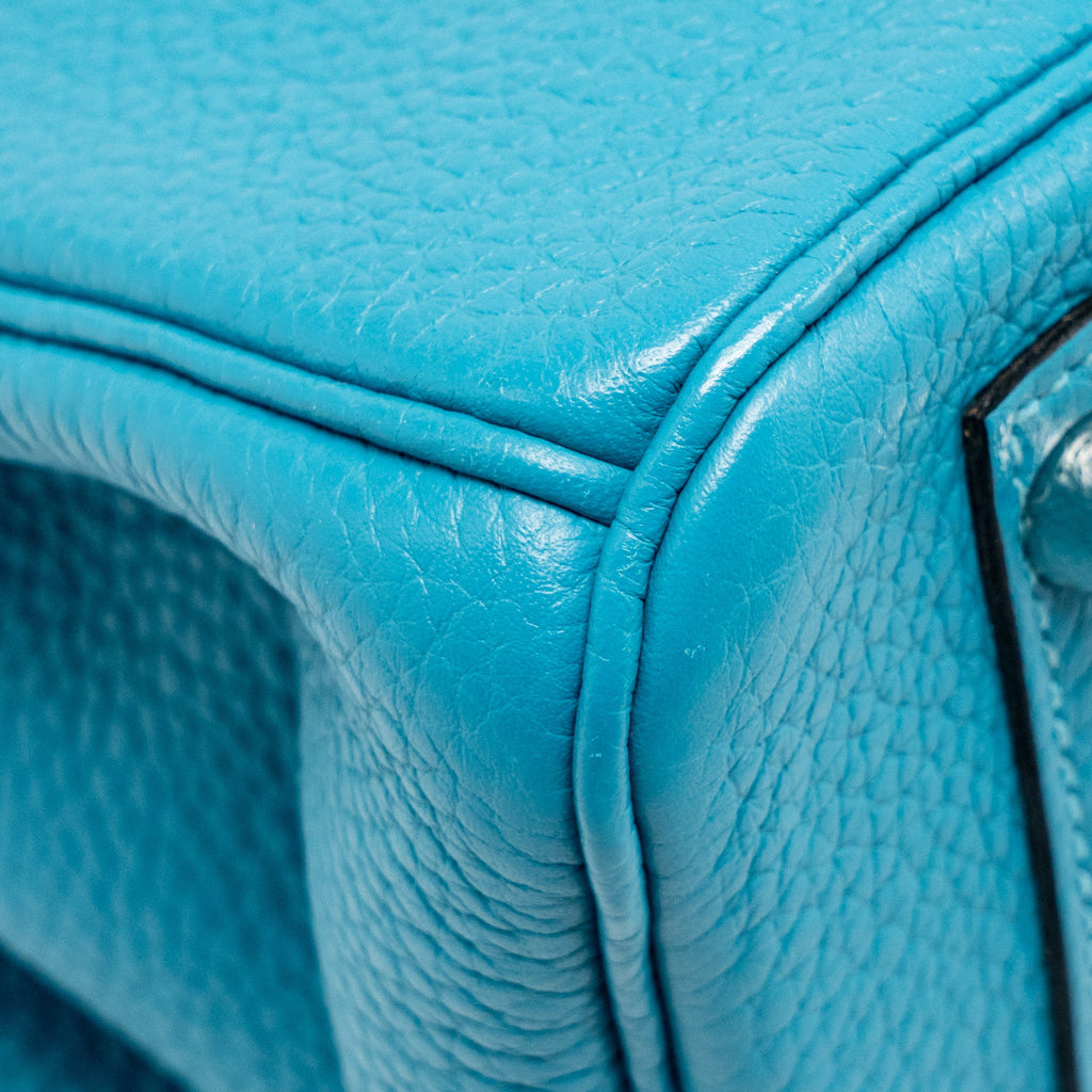 Hermes Birkin 30 Clemence Blue Paon SHW