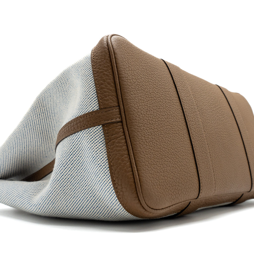 HERMES GARDEN PARTY 36 NEGONDA/CANVAS ECRU/ALEZAN/BLUE BILL SHW