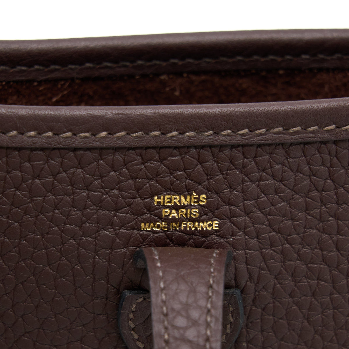 Hermes Mini Evelyne Clemence Rough H GHW With Multicolour Strap