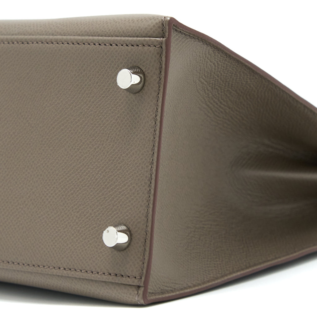 Hermes Kelly 28 Epsom 8F Gris Etain SHW