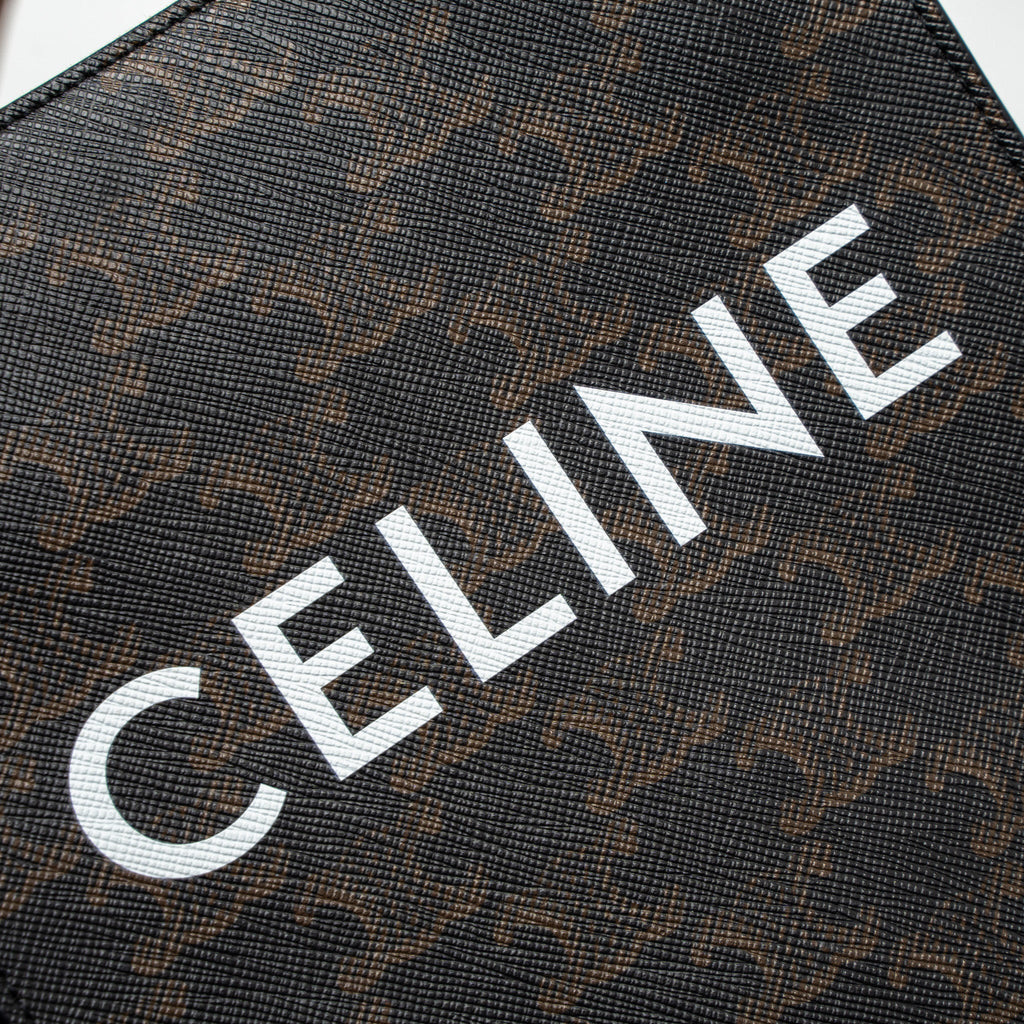 CELINE MINI VERTICAL CABAS TRIOMPHE CANVAS BROWN GHW