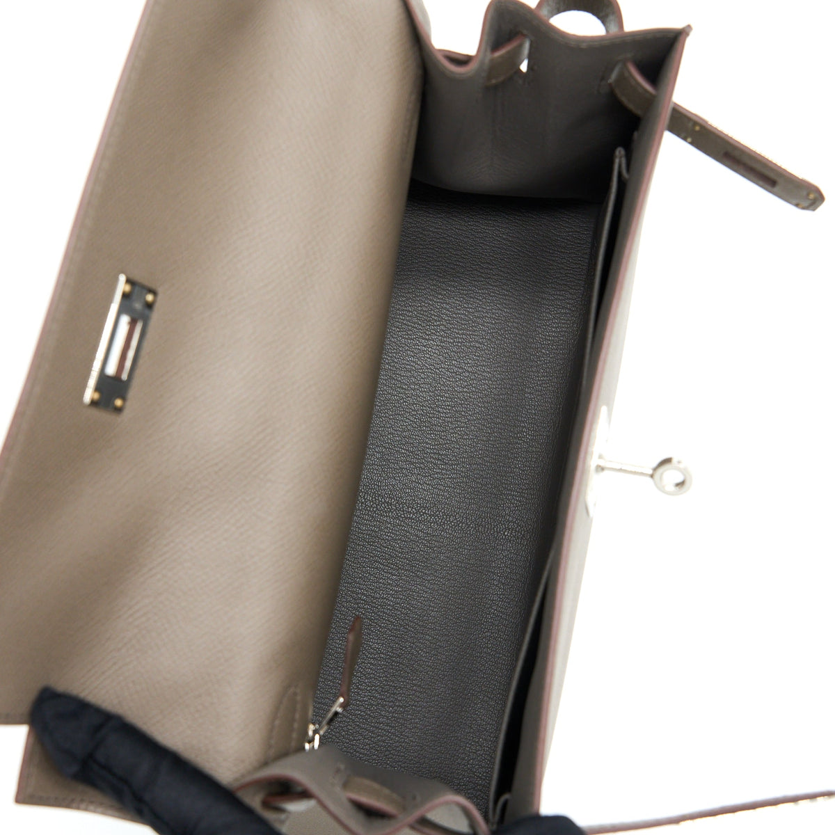 Hermes Kelly 28 Epsom 8F Gris Etain SHW