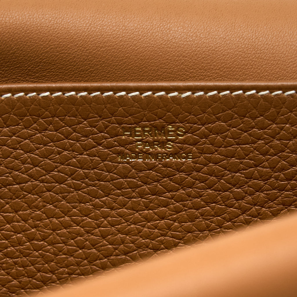 HERMES HALZAN 25 BAG CLEMENCE GOLD GHW