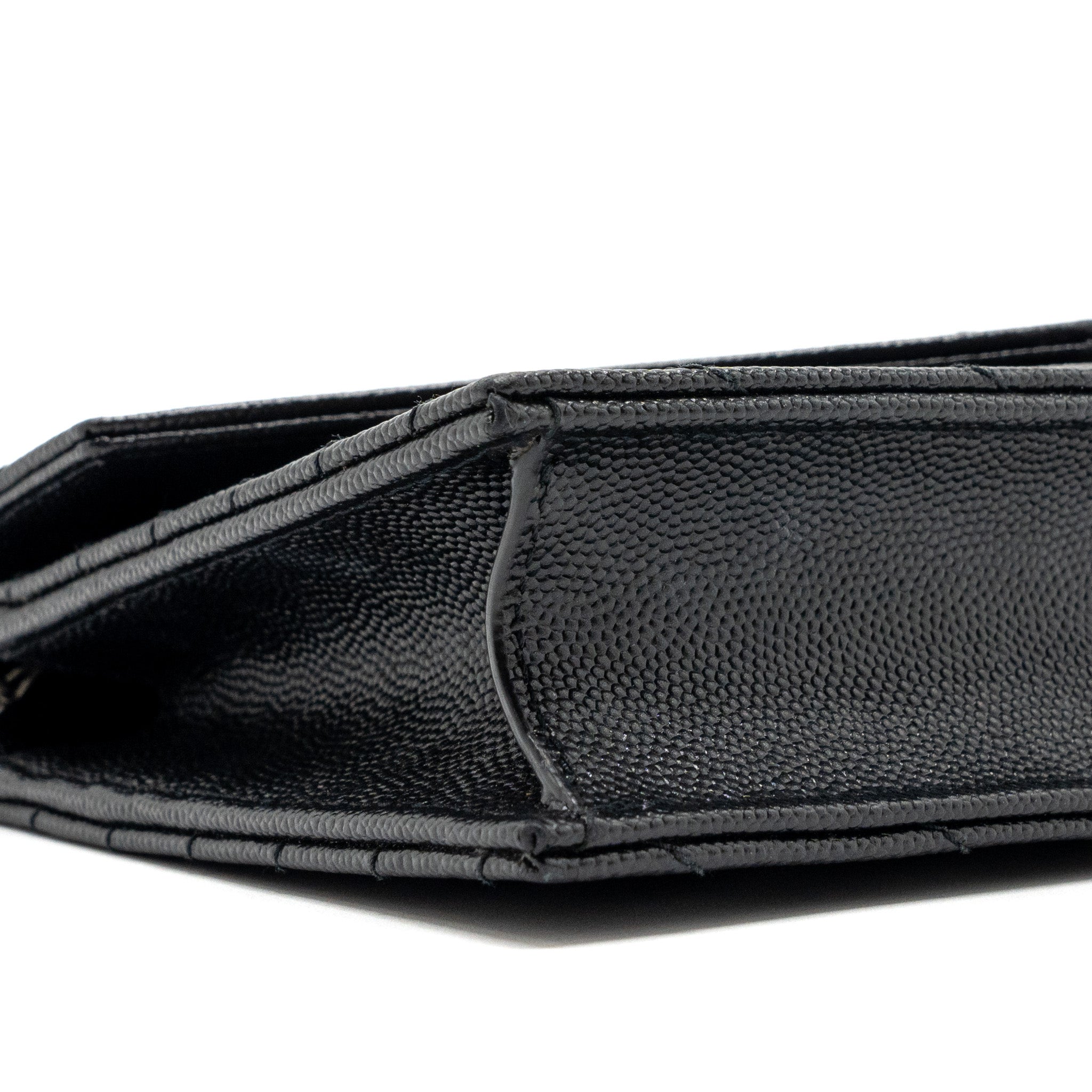 SAINT LAURENT/YSL ENVELOPE CHAIN WALLET CALFSKIN BLACK / BLACK HARDWARE