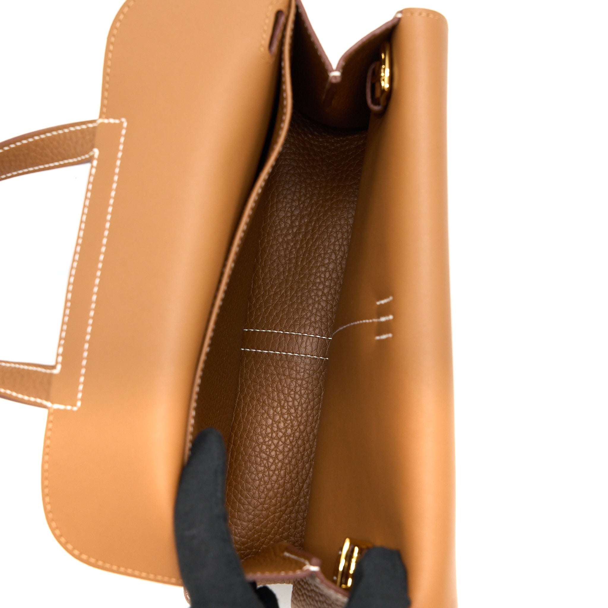 HERMES HALZAN 25 BAG CLEMENCE GOLD GHW