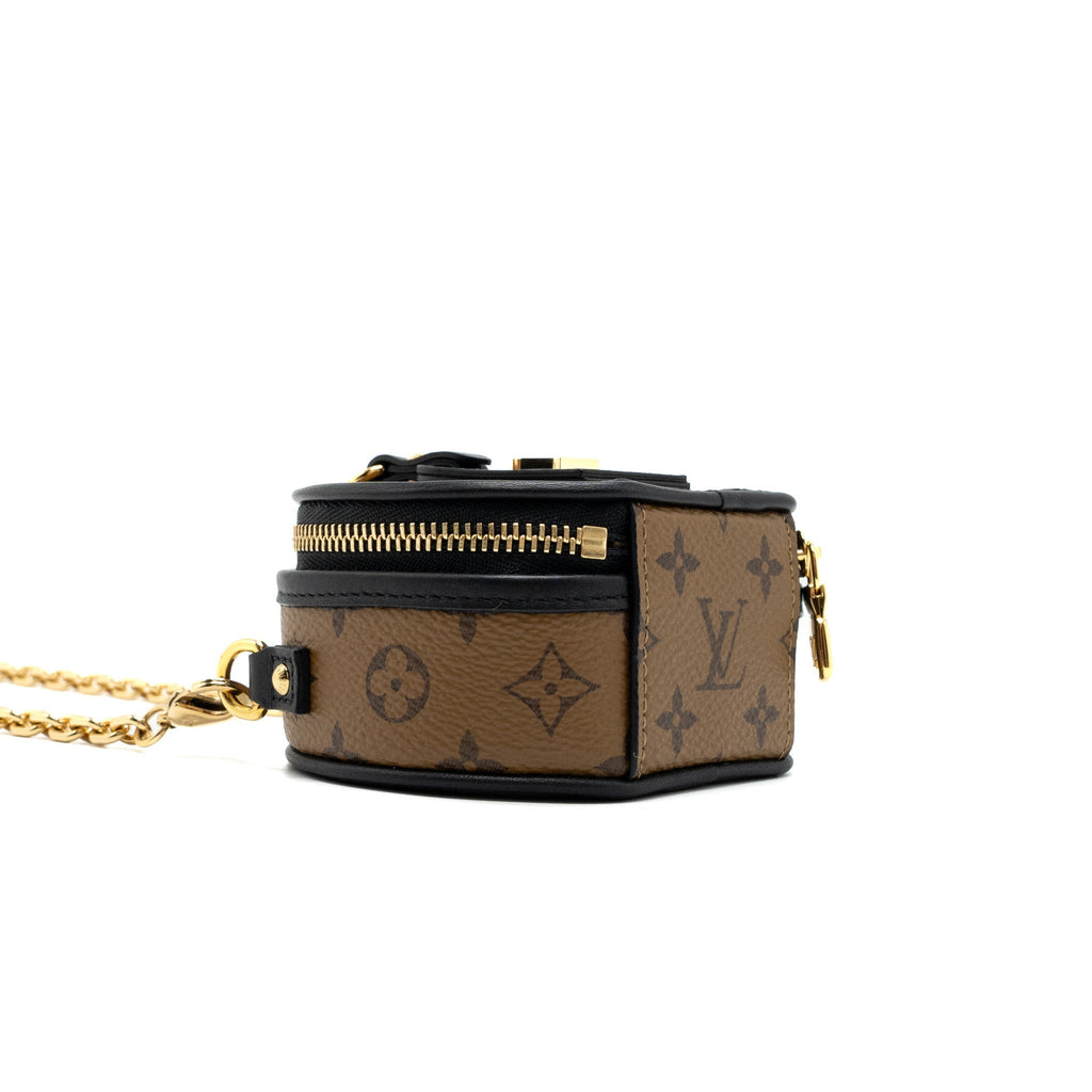 LOUIS VUITTON CHAPEAU NECKLACE/CHAIN BAG MONOGRAM REVERSE CANVAS BLACK GHW
