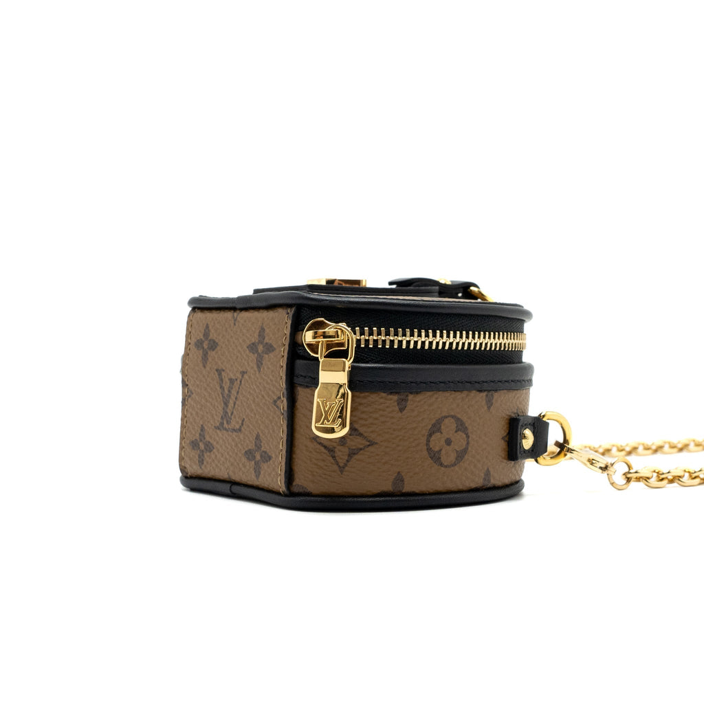 LOUIS VUITTON CHAPEAU NECKLACE/CHAIN BAG MONOGRAM REVERSE CANVAS BLACK GHW