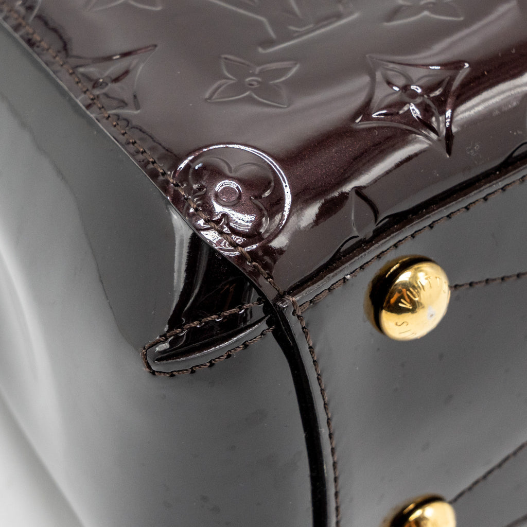 LOUIS VUITTON VERNIS MONTAIGNE BB BAG MONOGRAM PATENT BURGUNDY AMARANTE GHW
