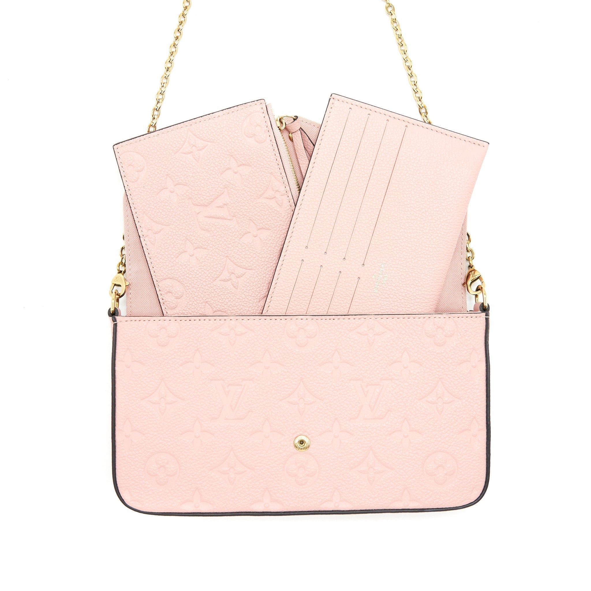LOUIS VUITTON FELICIE POCHETTE MONOGRAM EMPREINTE ROSE POUDRE