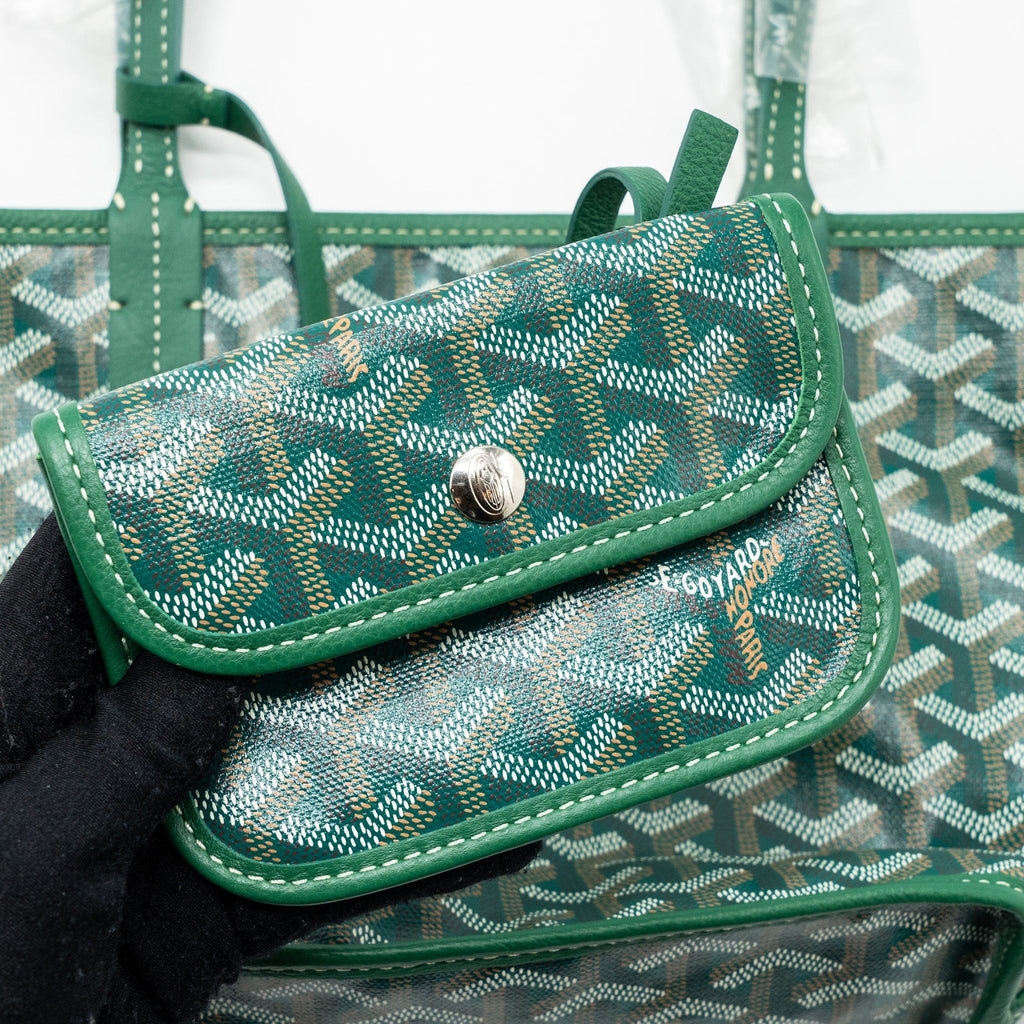 GOYARD MINI ANJOU TOTE BAG CANVAS / CALFSKIN GREEN SHW