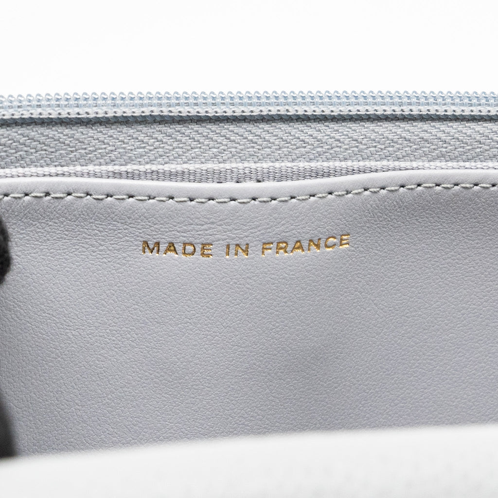 CHANEL CLASSIC WALLET ON CHAIN CAVIAR LIGHT GREY LGHW (MICROCHIP)