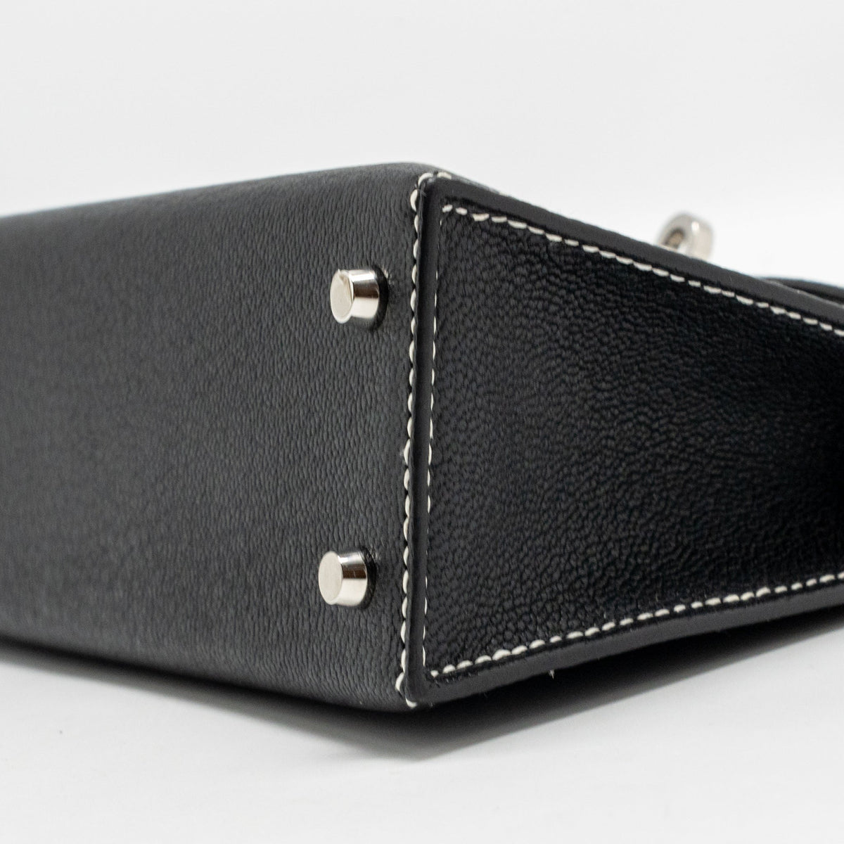 Hermes Mini Kelly II Special Order Chèvre Mysore Black/Lime SHW