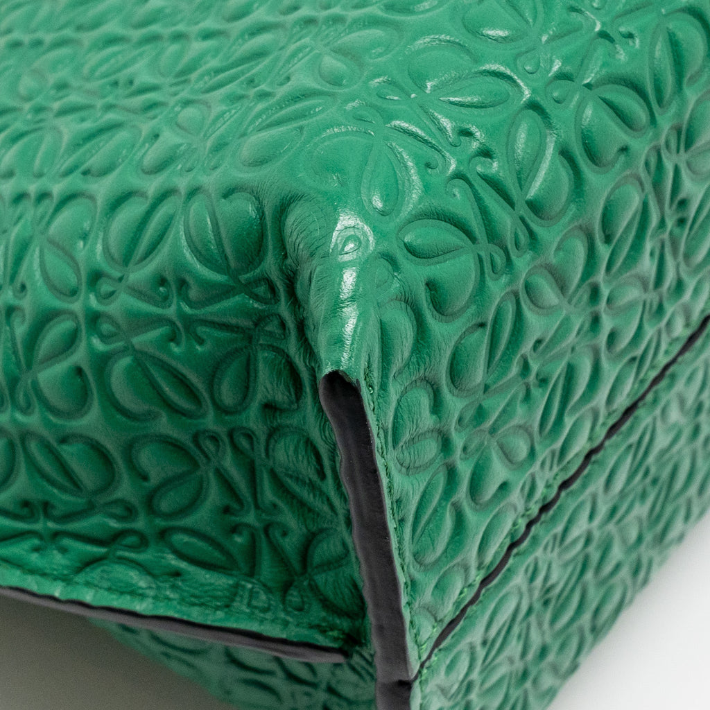 LOEWE AVENUE ANAGRAM CROSSBODY BAG EMBOSSED CALFSKIN GREEN GHW