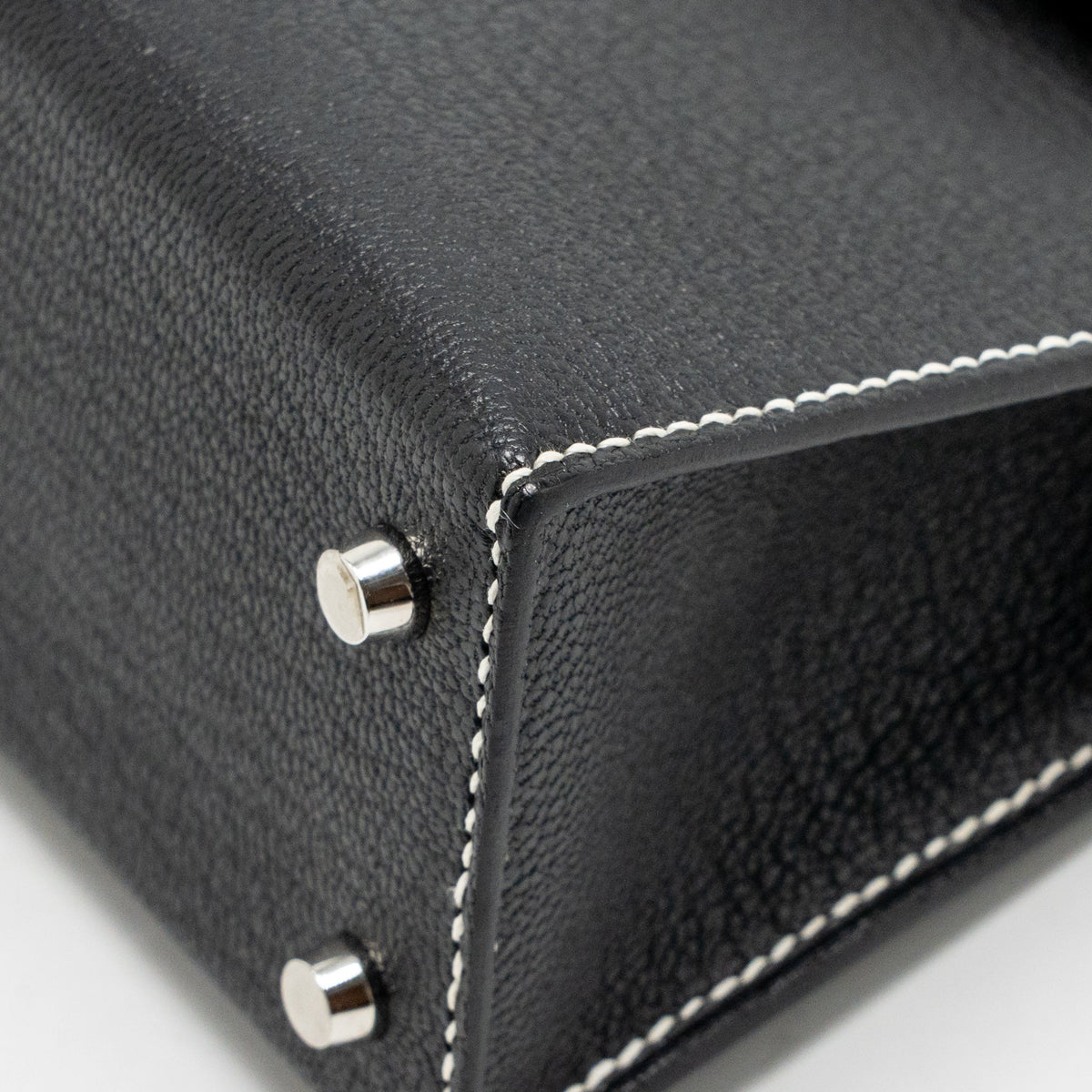 Hermes Mini Kelly II Special Order Chèvre Mysore Black/Lime SHW