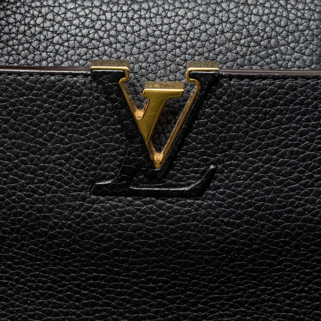 LOUIS VUITTON CAPUCINES BB TAURILLON BLACK GHW