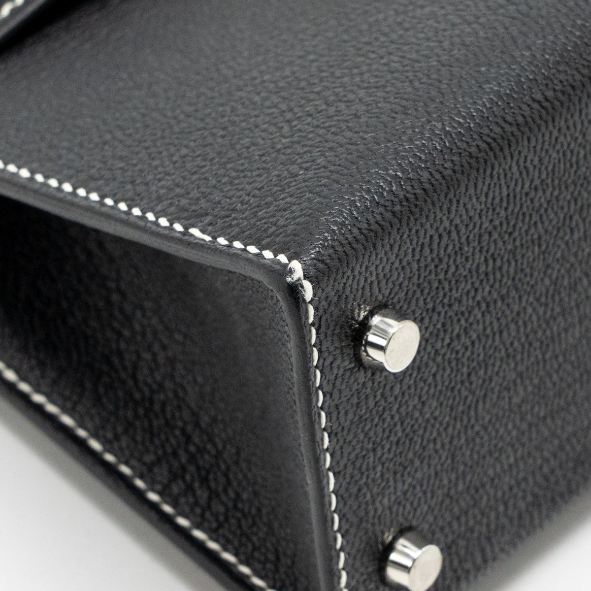 Hermes Mini Kelly II Special Order Chèvre Mysore Black/Lime SHW