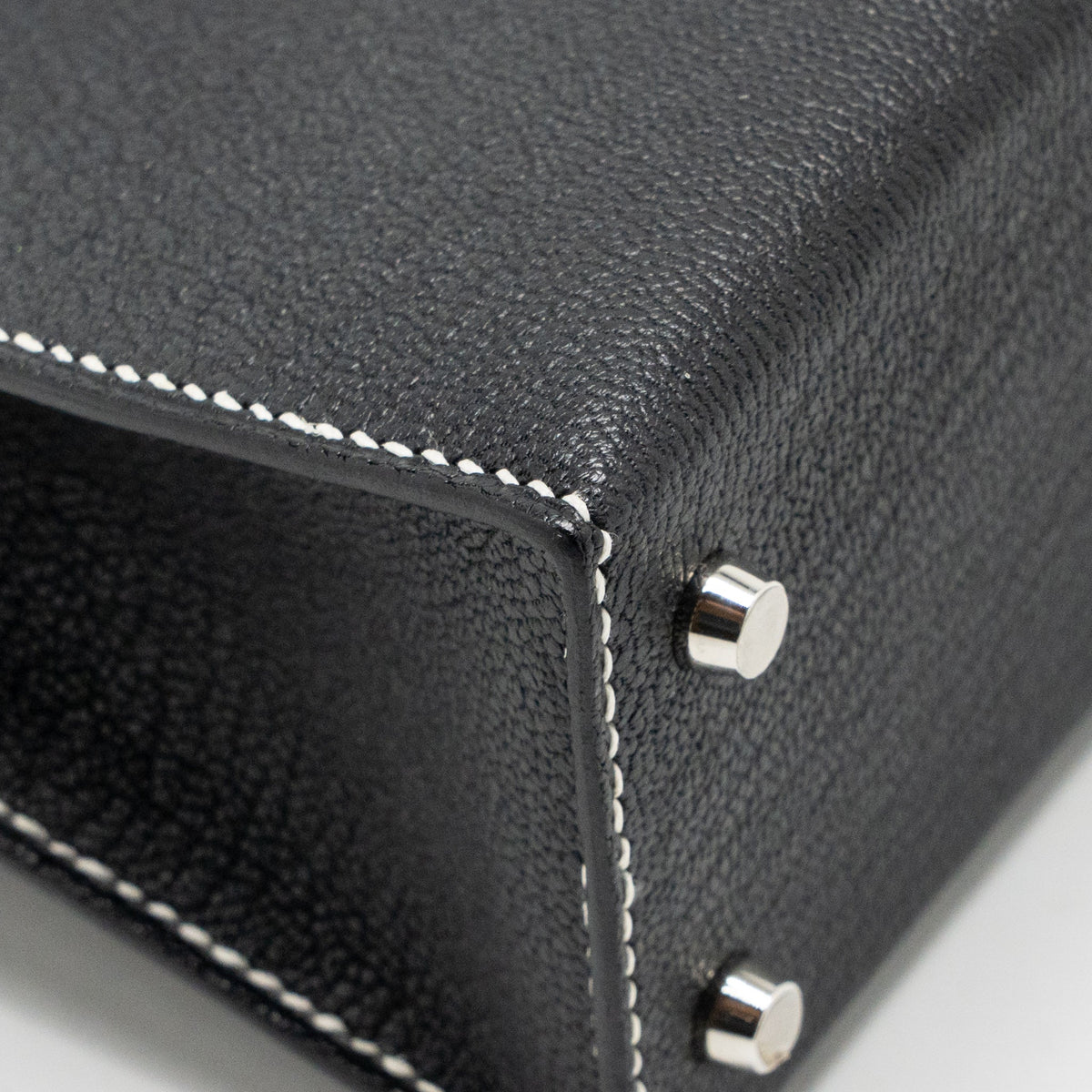 Hermes Mini Kelly II Special Order Chèvre Mysore Black/Lime SHW