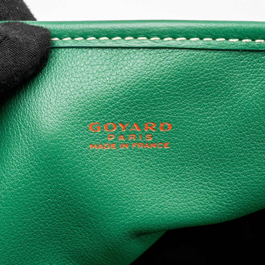 GOYARD MINI ANJOU TOTE BAG GOYARDLINE CANVAS / LEATHER GREEN SHW