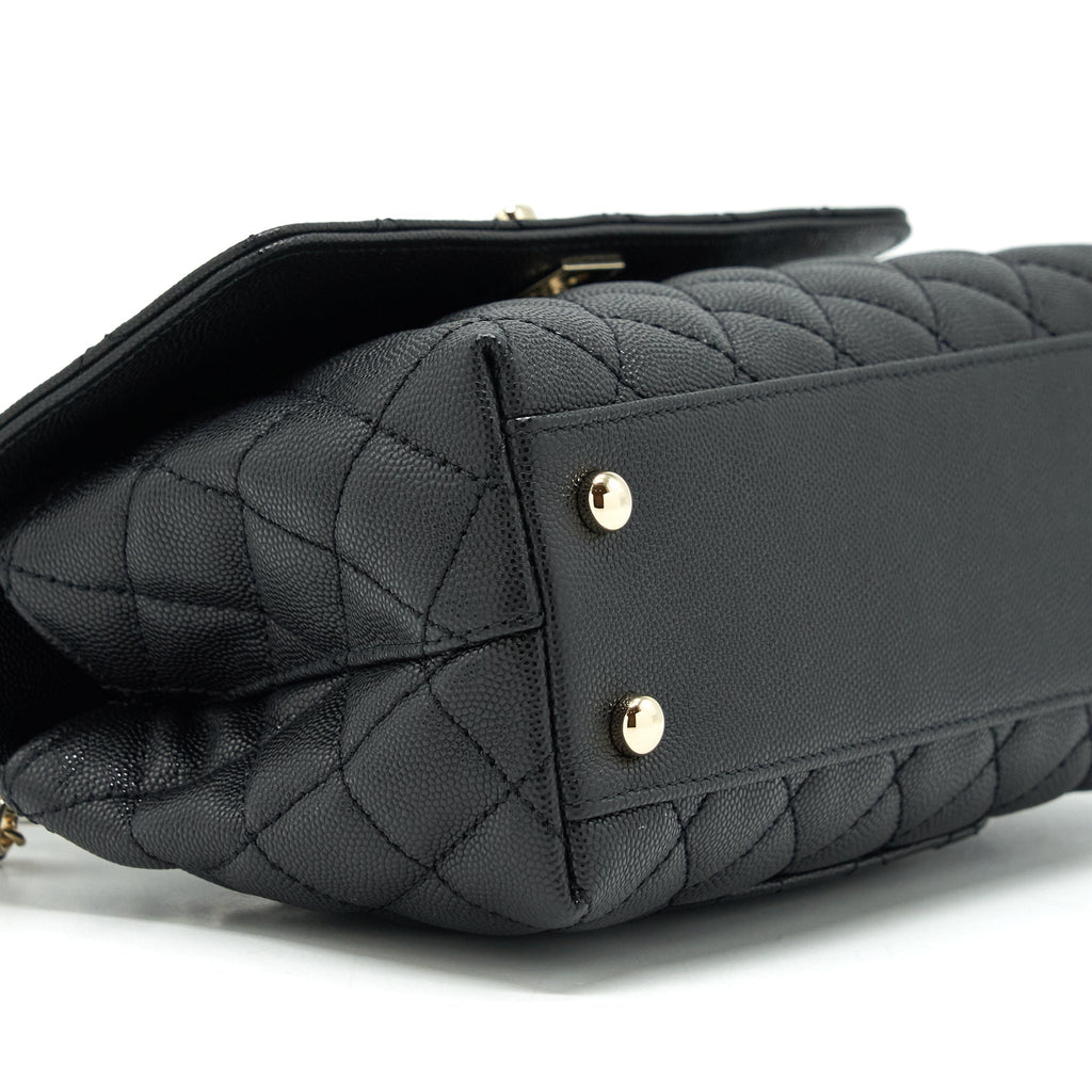 CHANEL 22P SMALL COCO HANDLE CAVIAR BLACK LGHW (MICROCHIP)