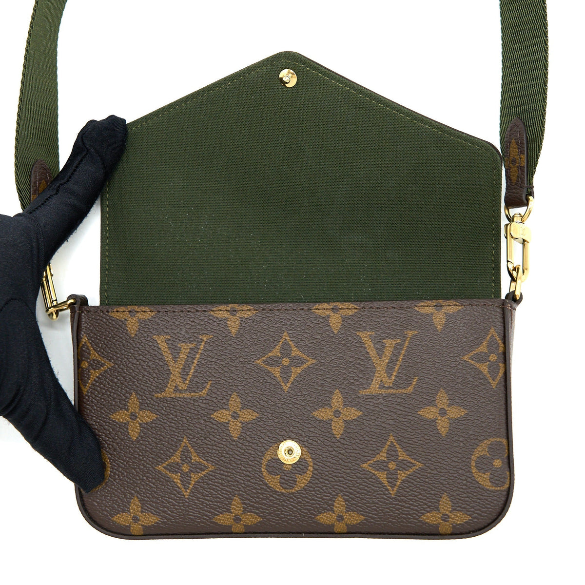 LOUIS VUITTON FELICIE STRAP & GO MONOGRAM CANVAS GHW