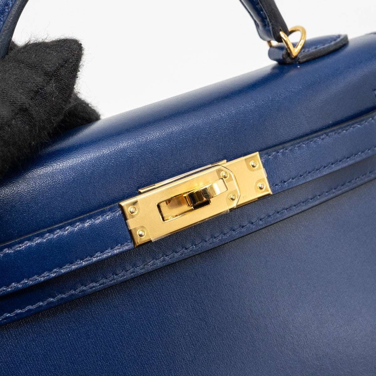 hermes mini kelly II box calfskin blue Saphir GHW