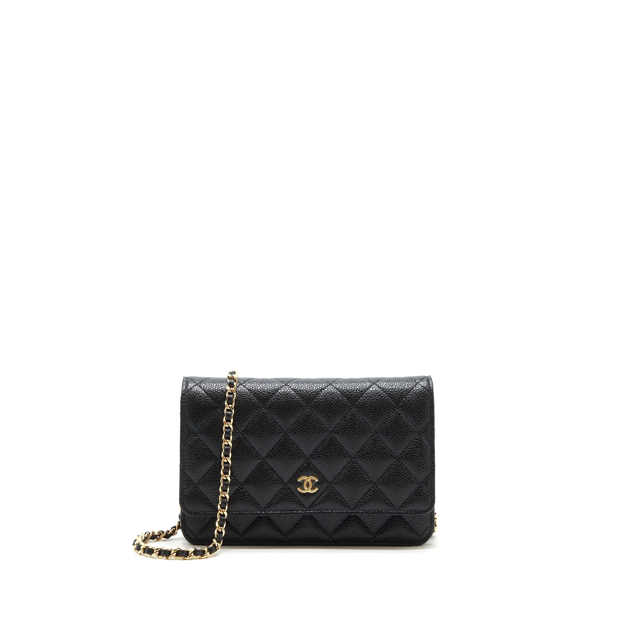 CHANEL CLASSIC WALLET ON CHAIN CAVIAR BLACK GHW
