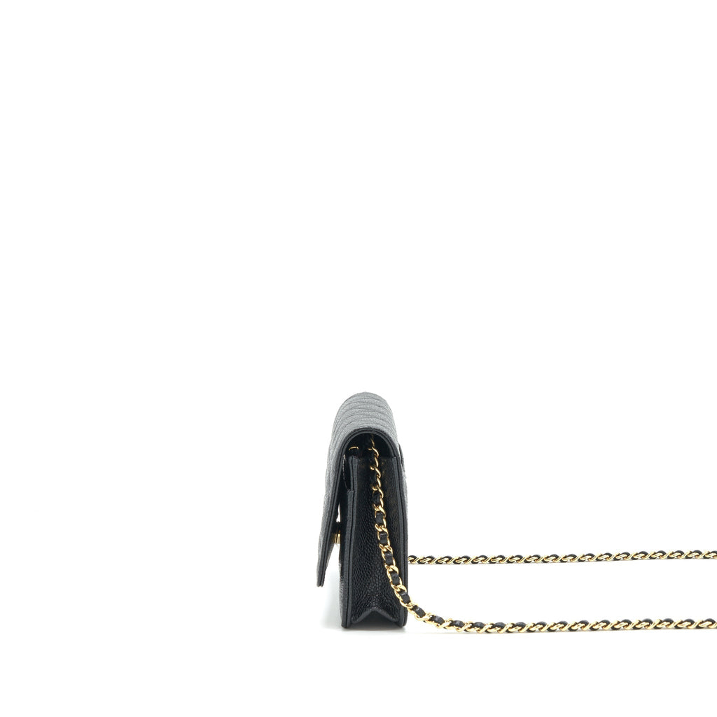 CHANEL CLASSIC WALLET ON CHAIN CAVIAR BLACK GHW