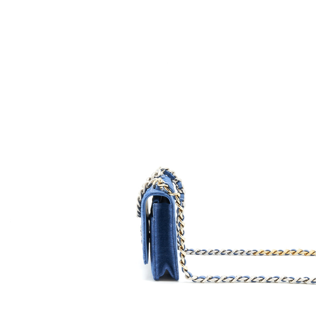CHANEL 22P DENIM 19 WALLET ON CHAIN