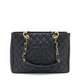 CHANEL GRAND SHOPPING TOTE BAG CAVIAR BLACK GHW