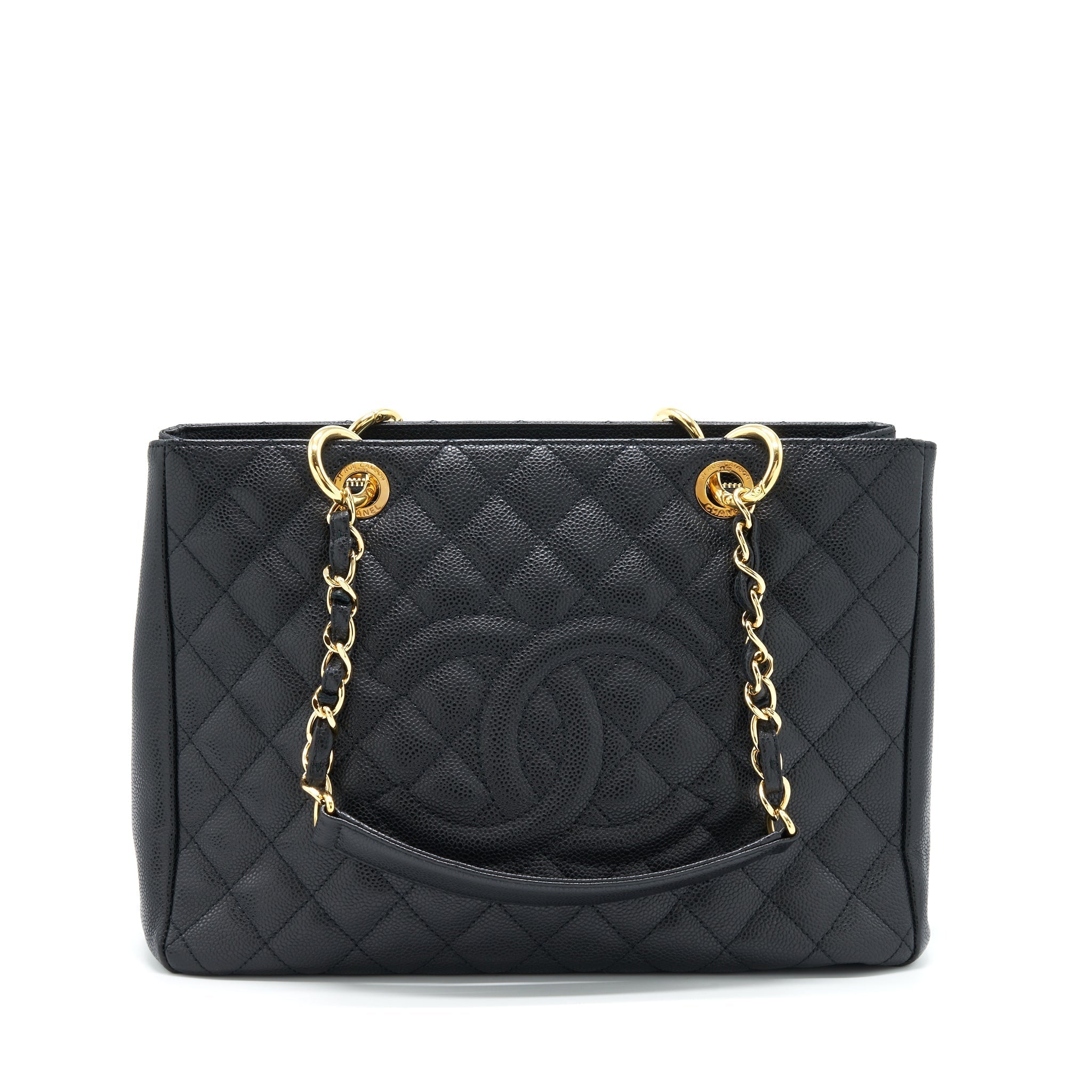 CHANEL GRAND SHOPPING TOTE BAG CAVIAR BLACK GHW