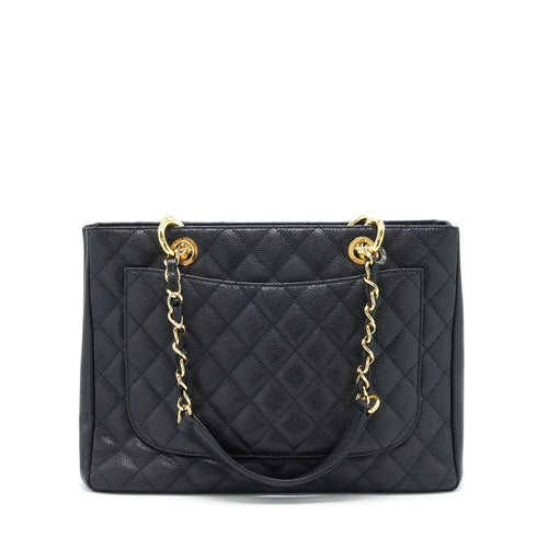 CHANEL GRAND SHOPPING TOTE BAG CAVIAR BLACK GHW