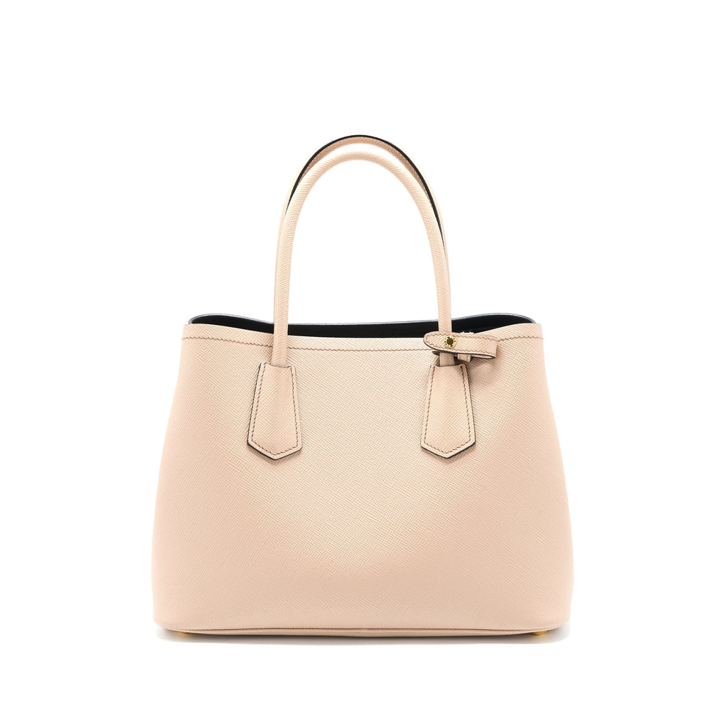 PRADA SAFFIANO CUIR TOTE BAG CALFSKIN CAMMEO/NERO GHW