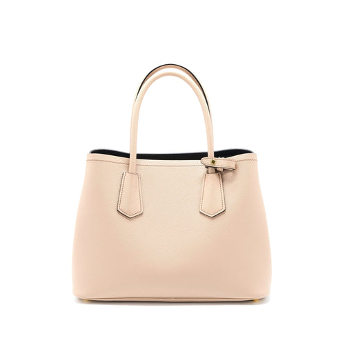 PRADA SAFFIANO CUIR TOTE BAG CALFSKIN CAMMEO/NERO GHW