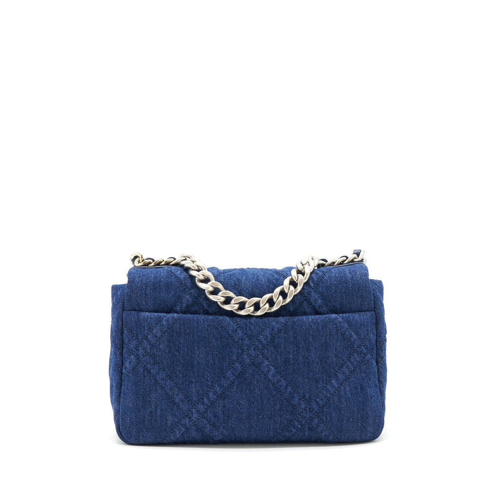 CHANEL 22P DENIM 19 BAG SMALL DARK BLUE