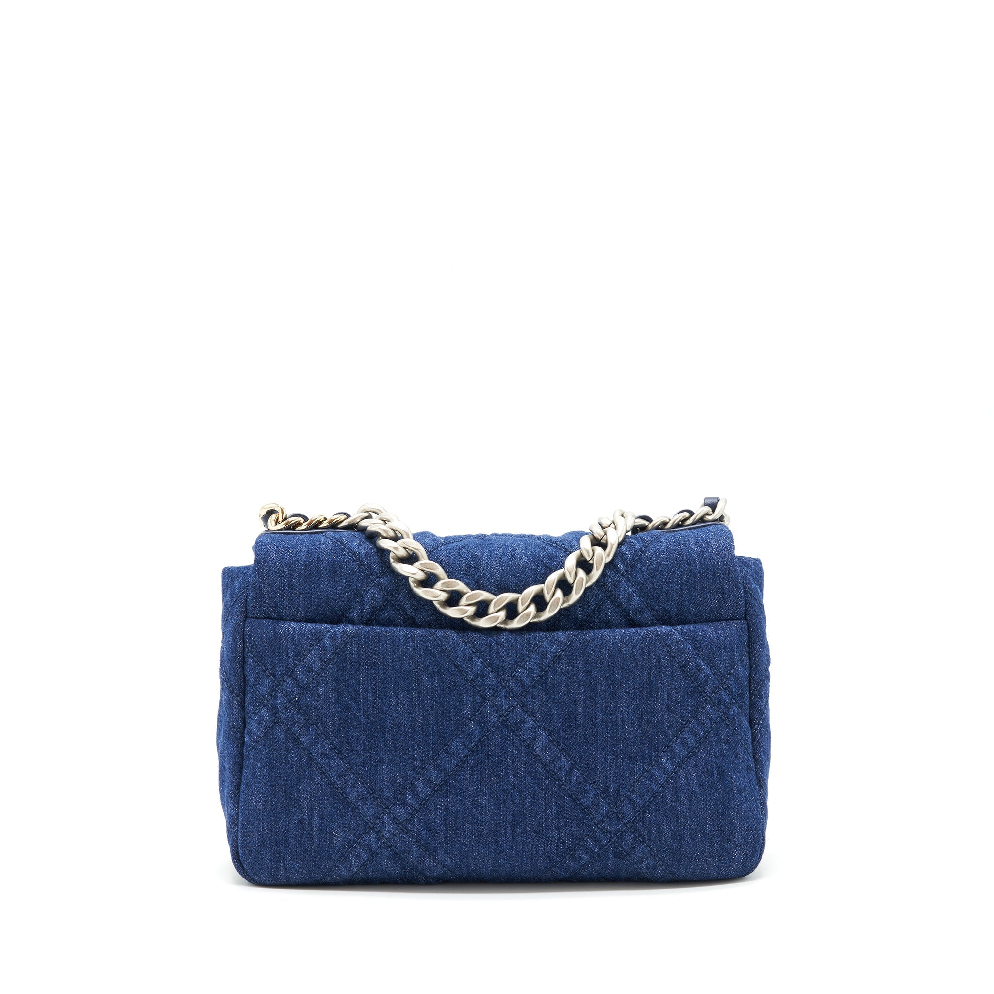CHANEL 22P DENIM 19 BAG SMALL DARK BLUE