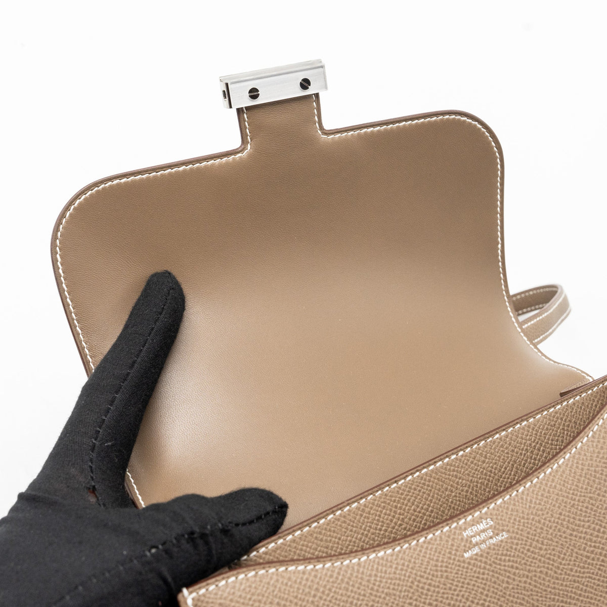 Hermes Mini Constance Epsom Etoupe SHW