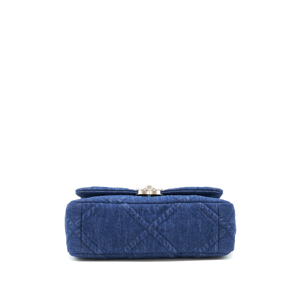 CHANEL 22P DENIM 19 BAG SMALL DARK BLUE