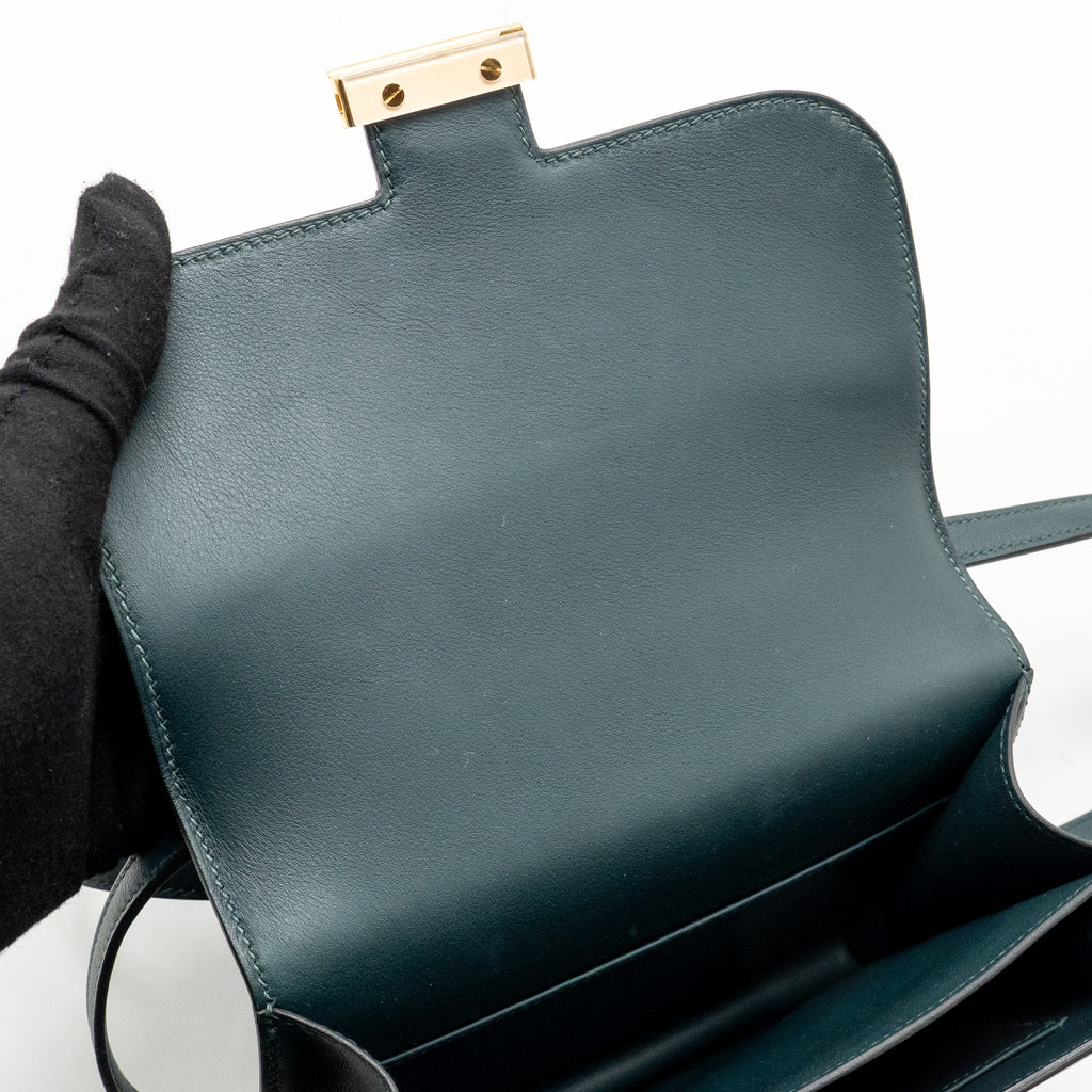 HERMES MINI CONSTANCE SWIFT VERT CYPRES GHW