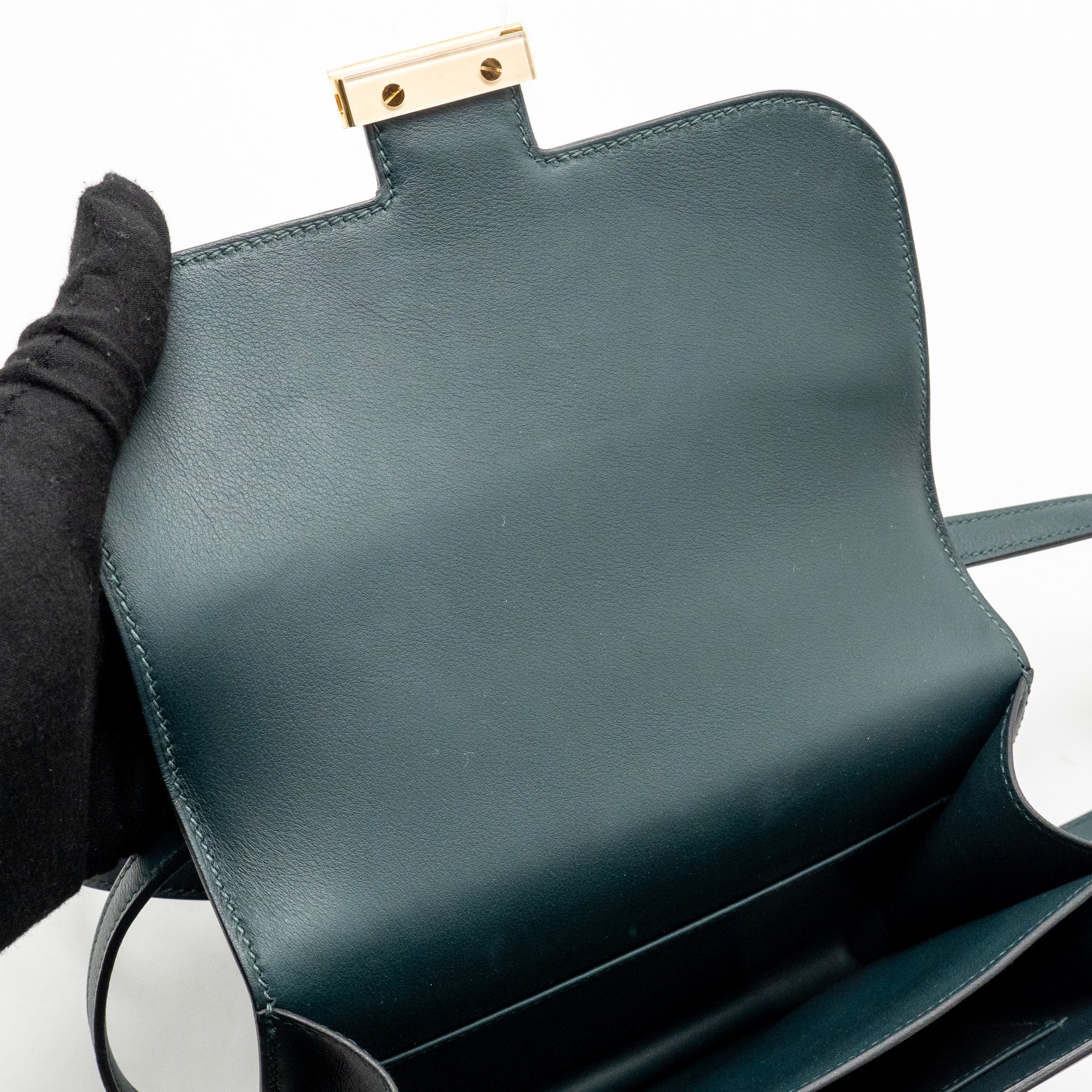 HERMES MINI CONSTANCE SWIFT VERT CYPRES GHW