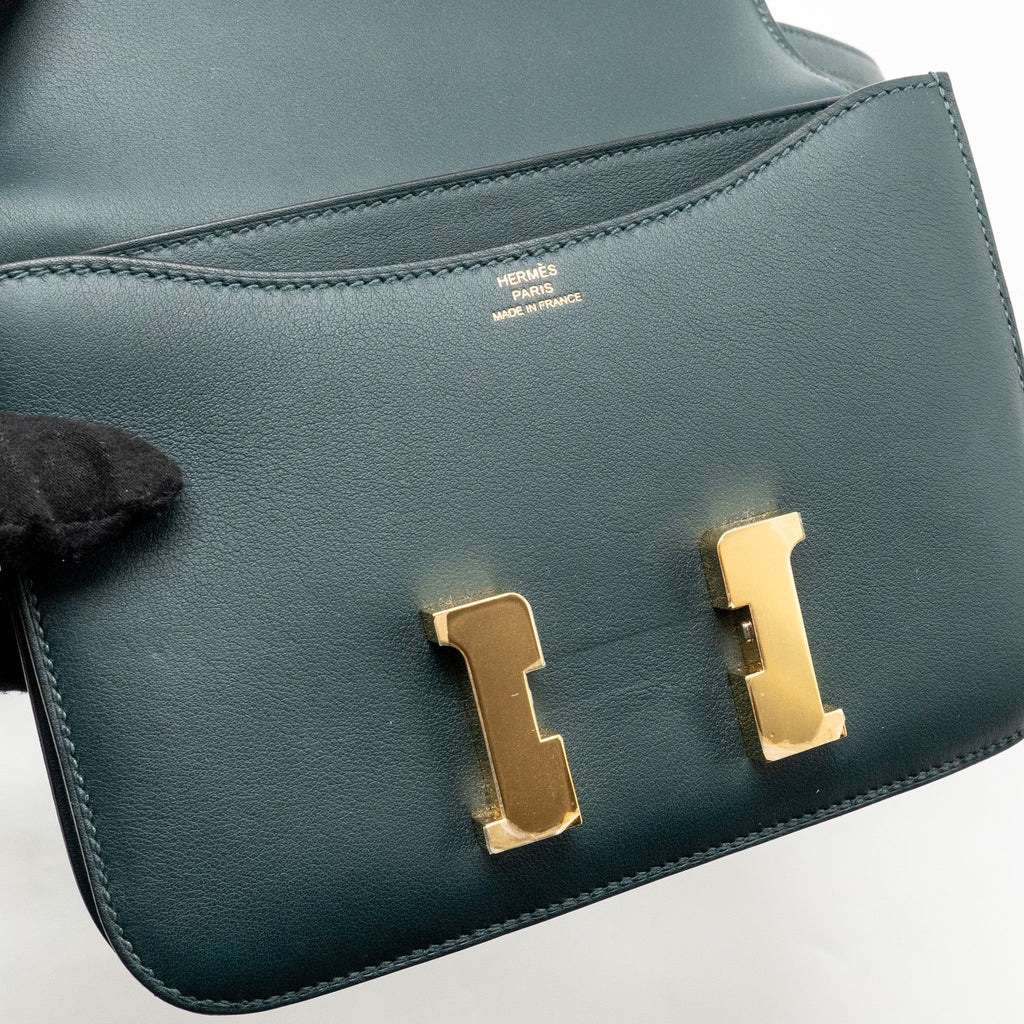 HERMES MINI CONSTANCE SWIFT VERT CYPRES GHW