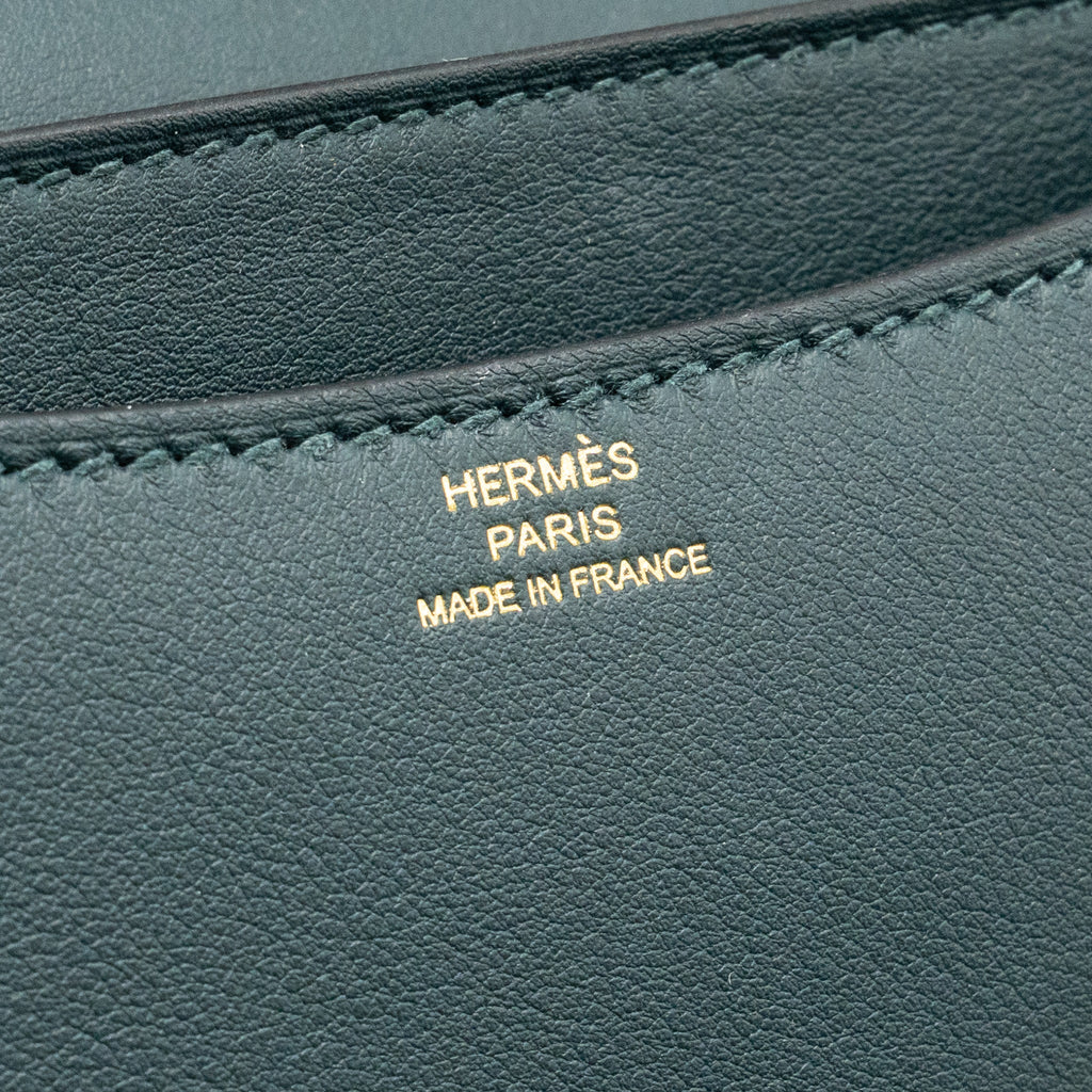 HERMES MINI CONSTANCE SWIFT VERT CYPRES GHW