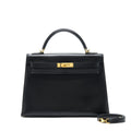 HERMES KELLY 32 BOX LEATHER BLACK GHW