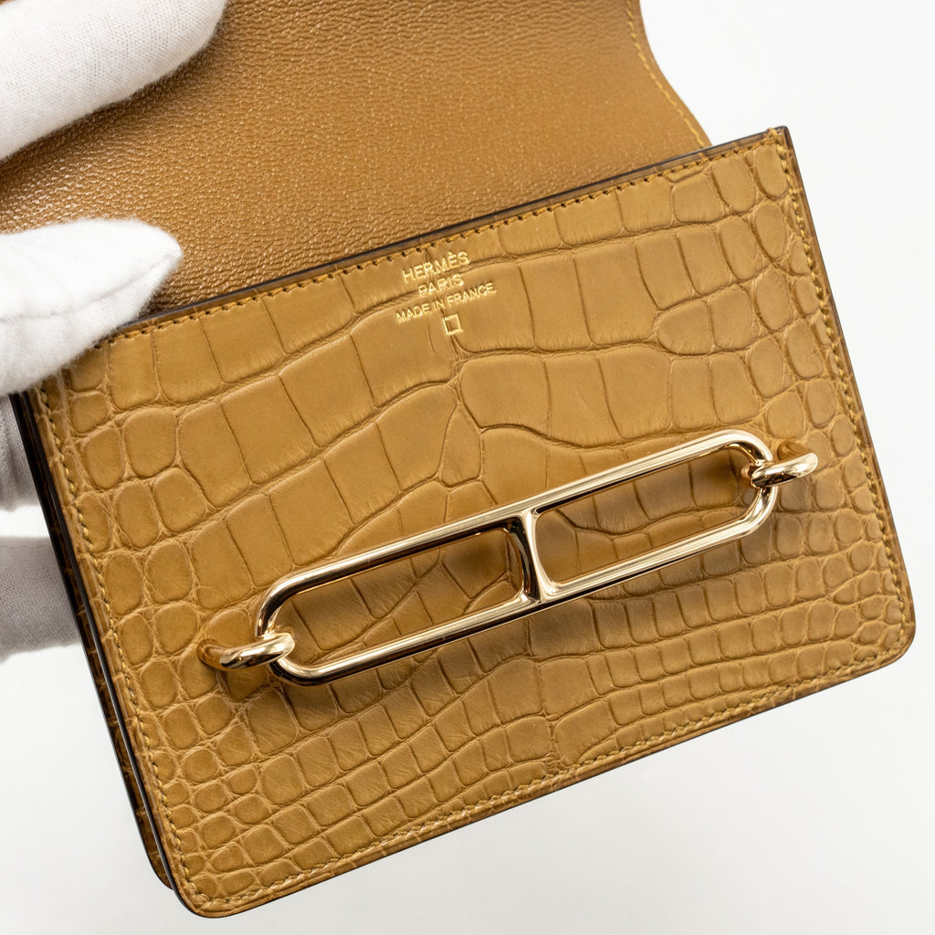HERMES ROULIS SLIM ALLIGATOR MISSISSIPPIENSIS MAT KRAFT LGHW