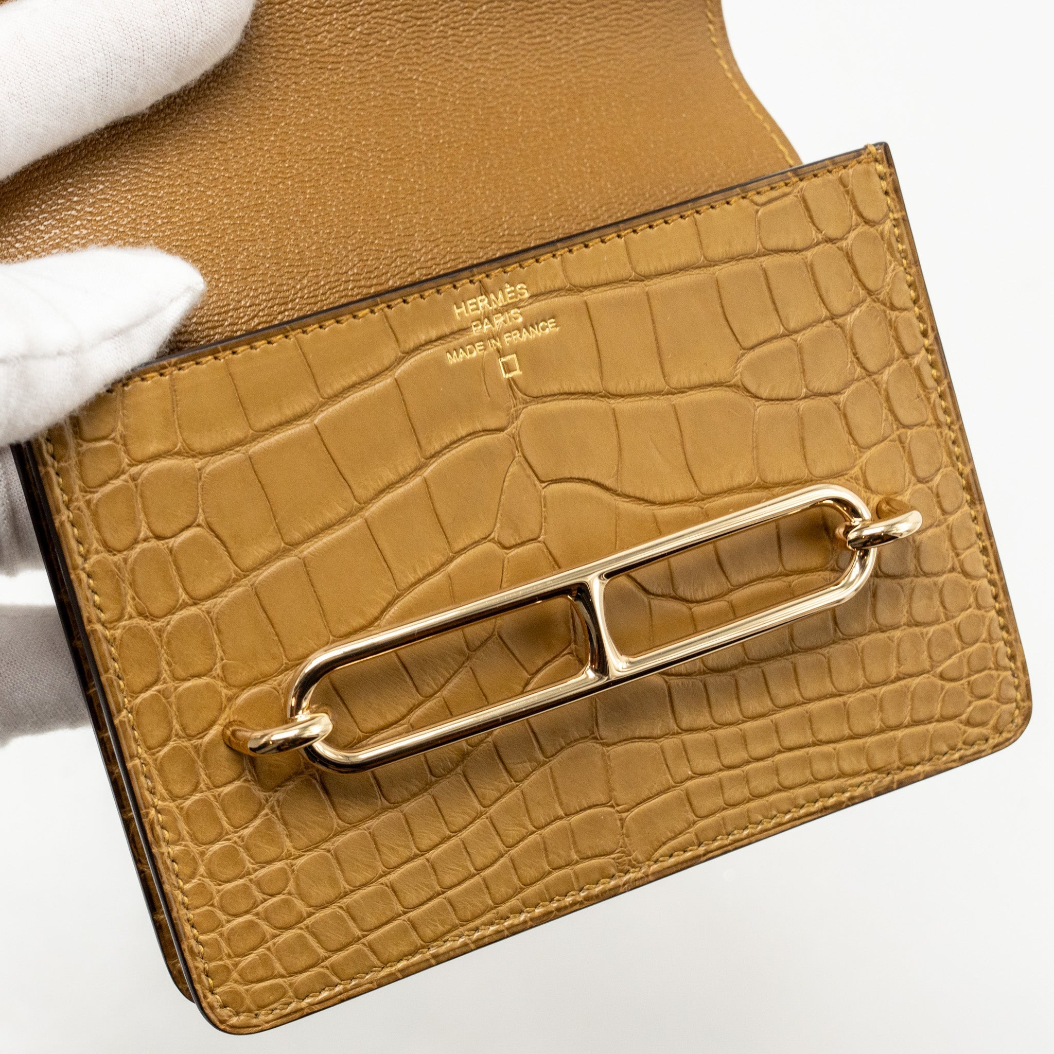 HERMES ROULIS SLIM ALLIGATOR MISSISSIPPIENSIS MAT KRAFT LGHW