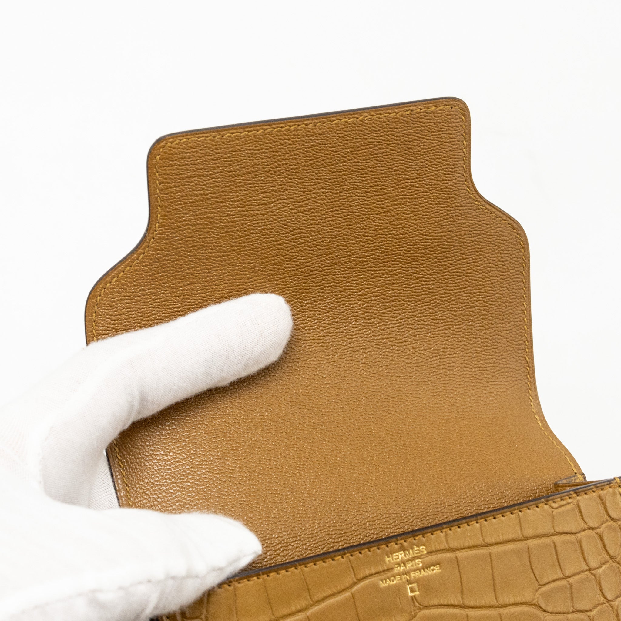 HERMES ROULIS SLIM ALLIGATOR MISSISSIPPIENSIS MAT KRAFT LGHW