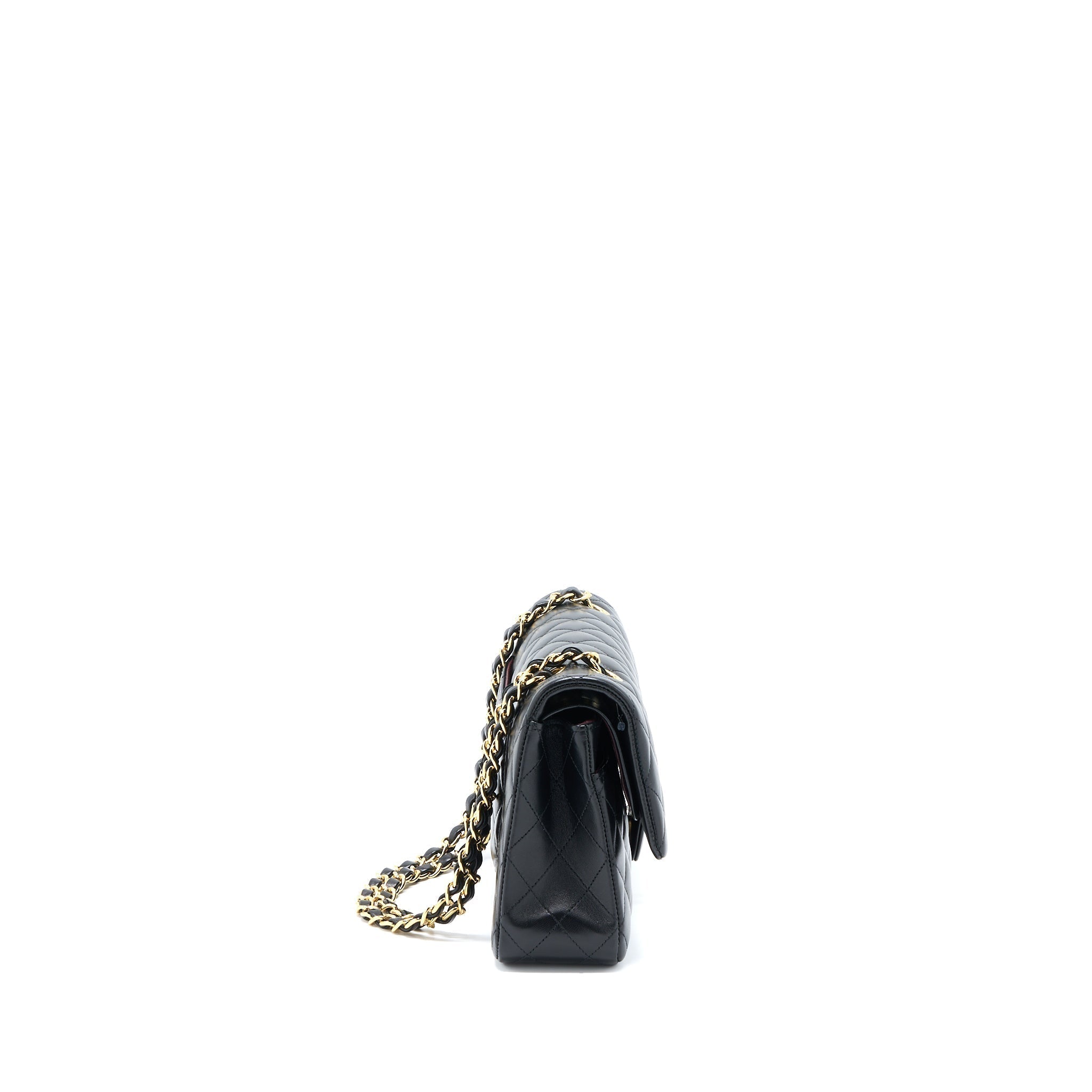 CHANEL MEDIUM CLASSIC DOUBLE FLAP BAG LAMBSKIN BLACK GHW