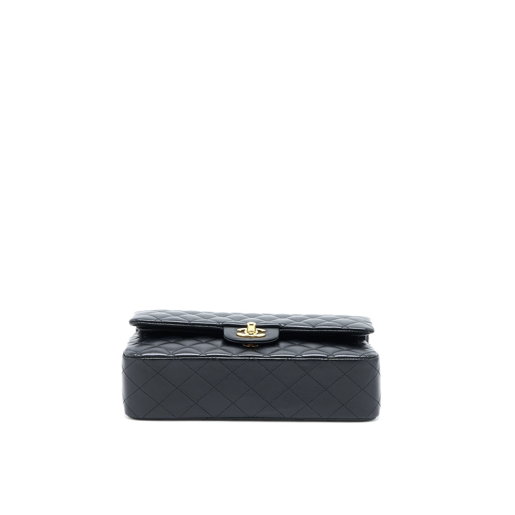 CHANEL MEDIUM CLASSIC DOUBLE FLAP BAG LAMBSKIN BLACK GHW