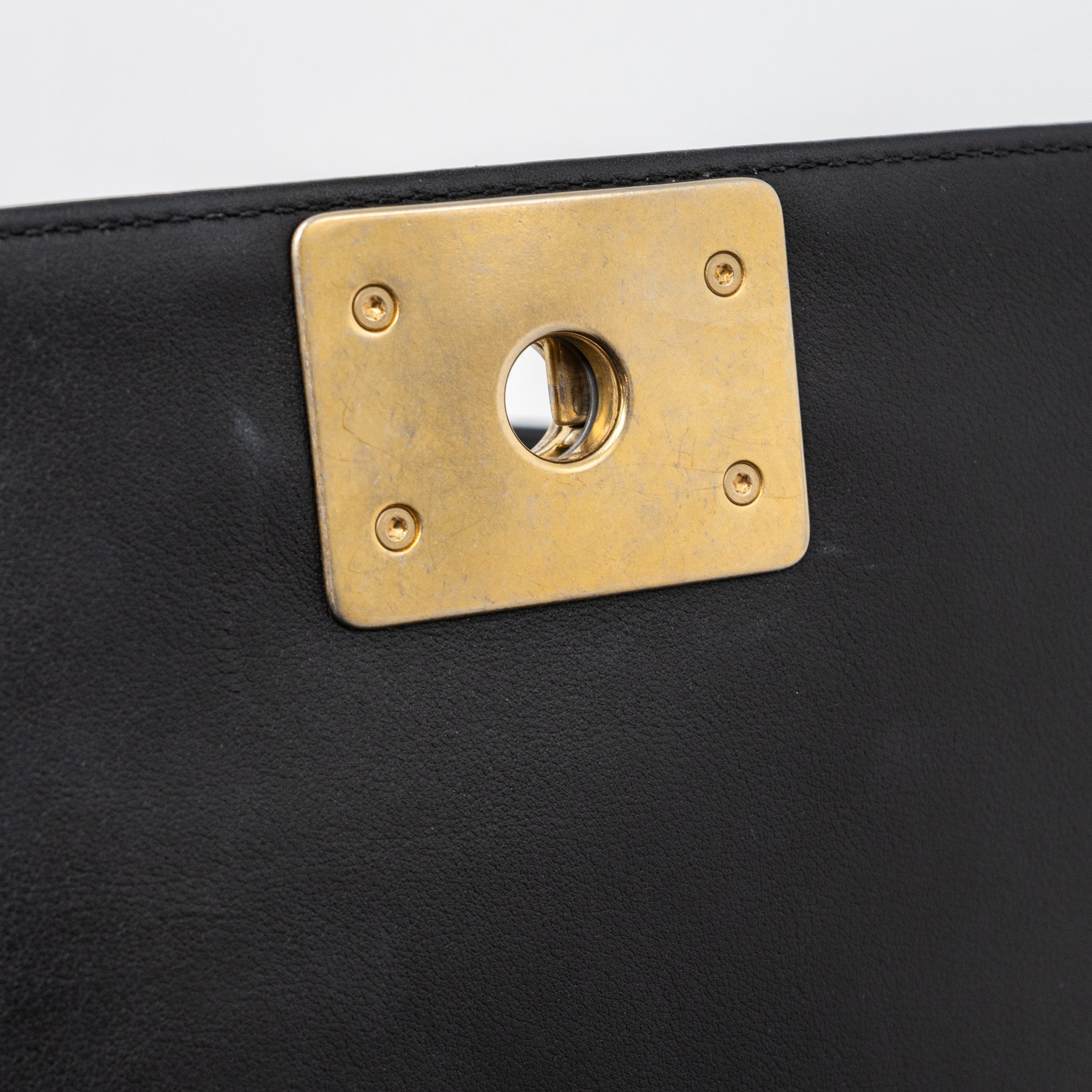 CHANEL SMALL BOY BAG CALFSKIN BLACK GHW